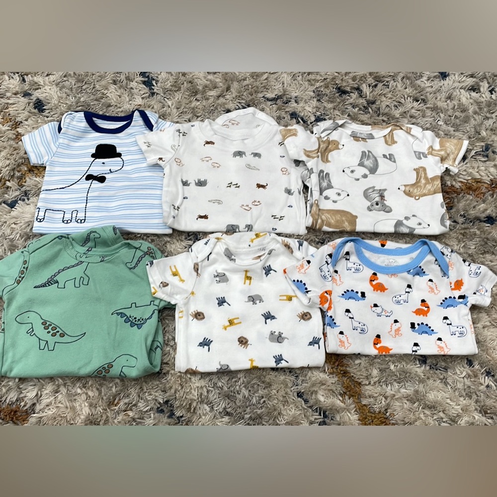 6 pieces - 9 month boy onesies